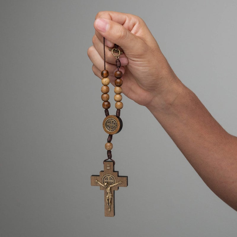 Intercession Car Rearview Mirror Rosary (St Benedict) - Image 4